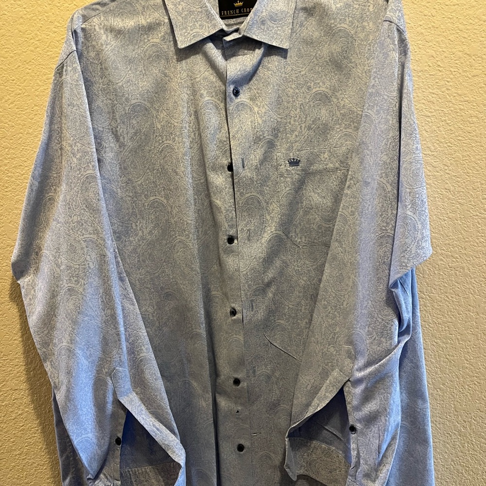 Elegant Blue Paisley Men's Shirt